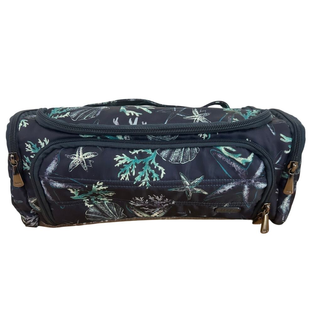 Lug Trolley Cosmetic Bag – Starfish Seashell Print Travel Organizer